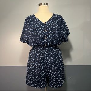 Blue Floral Romper